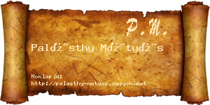 Palásthy Mátyás névjegykártya